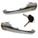 PAIR Door Handles Left & RIGHT 2 Keys VW T2 CHROME 211837205N